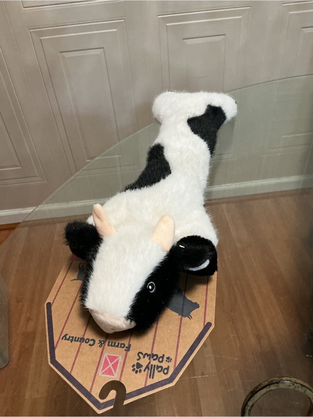 Brand New Pally Paw Long Body  Cow Dog Toy Clinker & Squeaker 24”